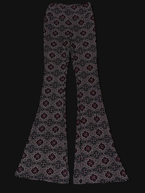 No Boundaries Pants - No Boundaries Black Floral Paisley Flare Leggings